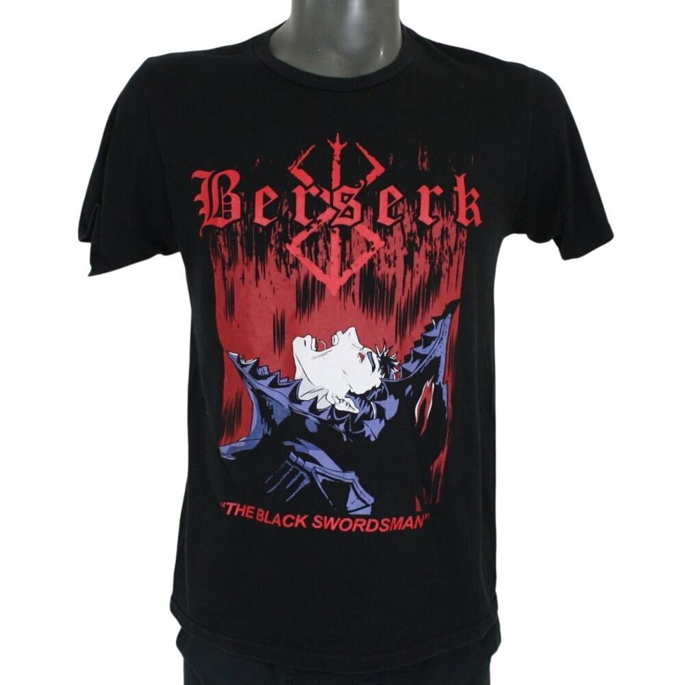 Berserk The Black Swordsman Guts Berserker Armor Black Curse Mark T-Shirt M